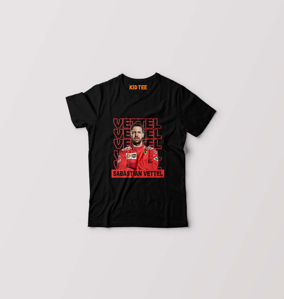 Sebastian Vettel F1 T-Shirt for Boy/Girl-Black-Ektarfa.online