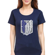 Load image into Gallery viewer, Attack on Titan T-Shirt for Women-Navy Blue-Ektarfa.online
