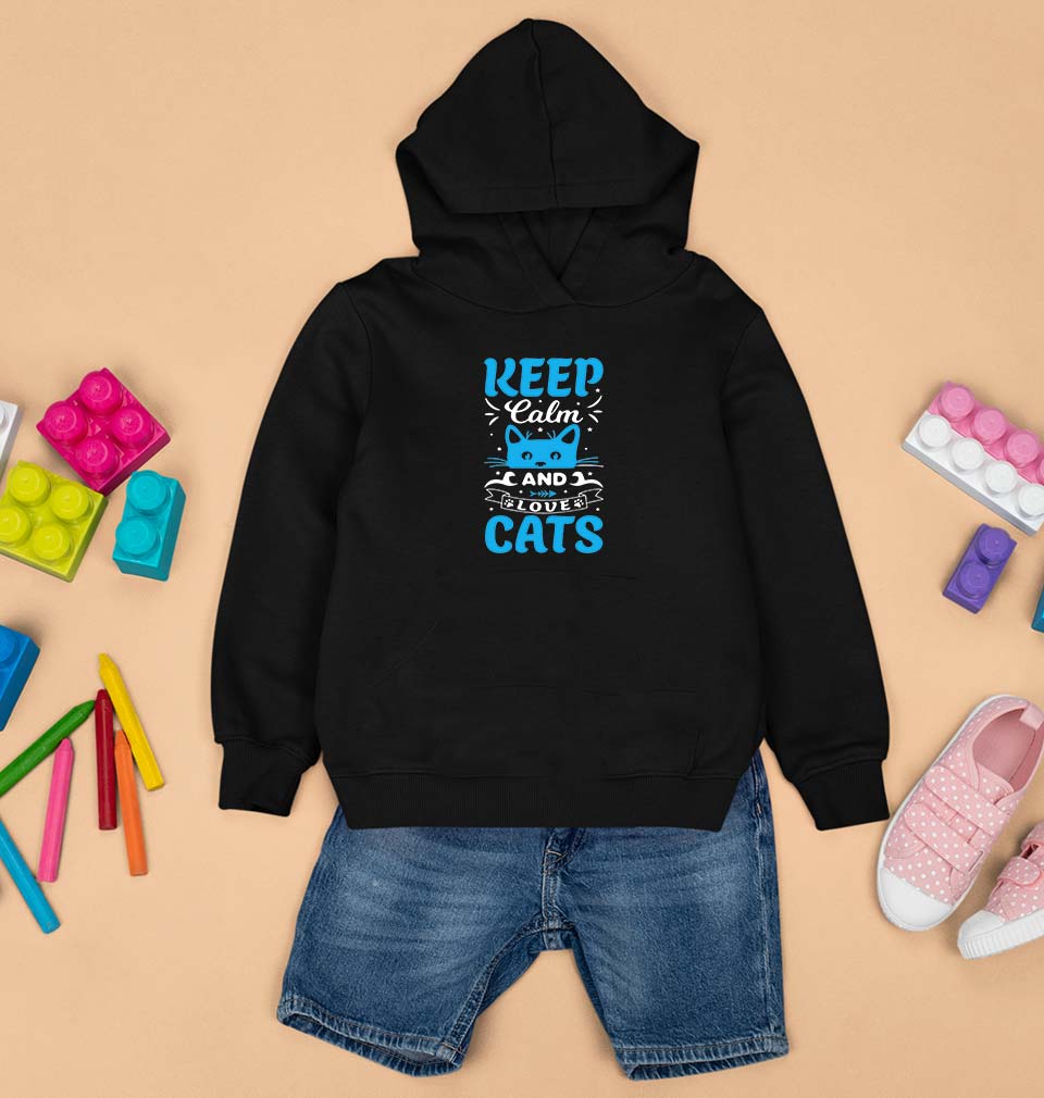Cat Kids Hoodie for Boy/Girl-Black-Ektarfa.online