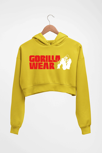 Gorilla Wear Crop HOODIE FOR WOMEN-Mustard Yellow-Ektarfa.online