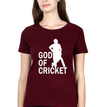 Load image into Gallery viewer, Sachin Tendulkar God T-Shirt for Women-Maroon-Ektarfa.online
