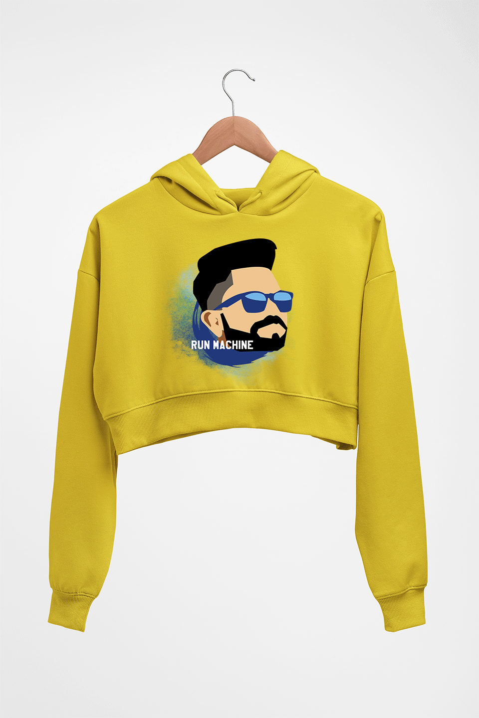 Virat Kohli Crop HOODIE FOR WOMEN-Mustard Yellow-Ektarfa.online