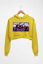 Load image into Gallery viewer, Spiderman Superhero Crop HOODIE FOR WOMEN-Mustard Yellow-Ektarfa.online
