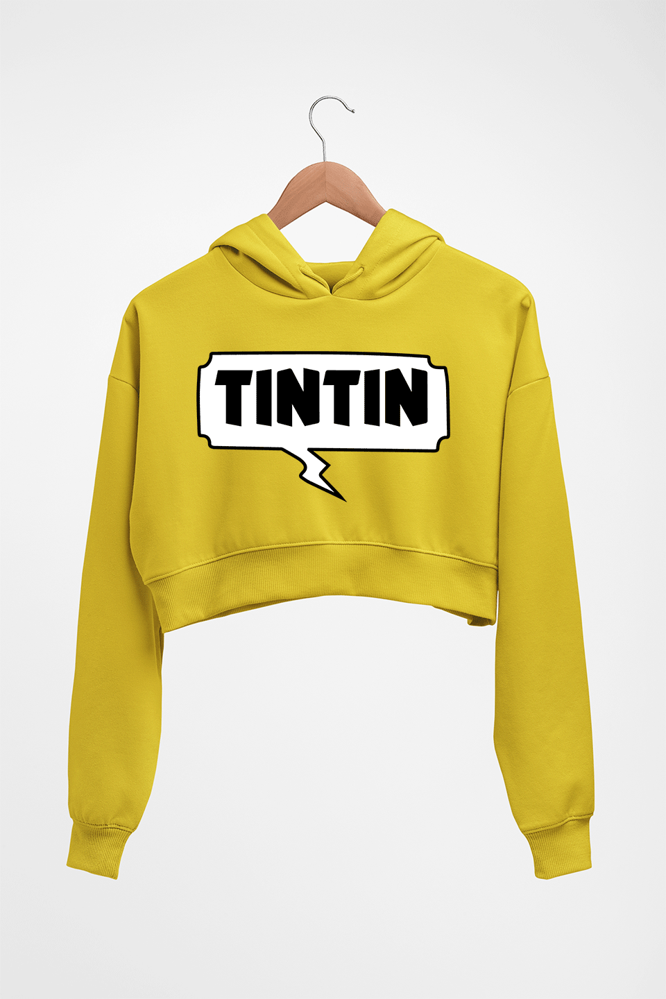 Tintin Crop HOODIE FOR WOMEN-Mustard Yellow-Ektarfa.online