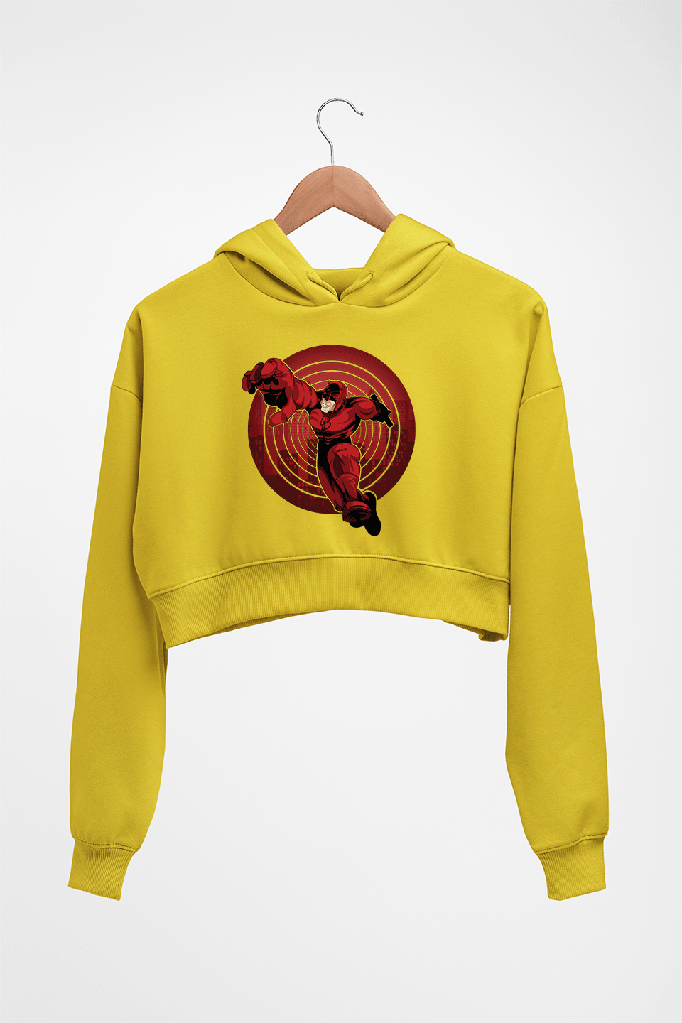 Daredevil Crop HOODIE FOR WOMEN-Mustard Yellow-Ektarfa.online