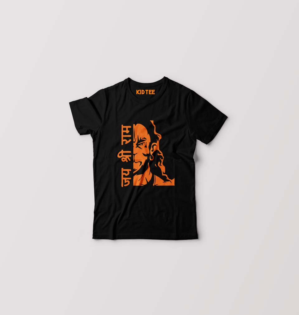 RAMJI Jai Shree Ram Kids T-Shirt for Boy/Girl-Black-Ektarfa.online