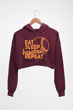 Load image into Gallery viewer, Baseball Crop HOODIE FOR WOMEN-Maroon-Ektarfa.online
