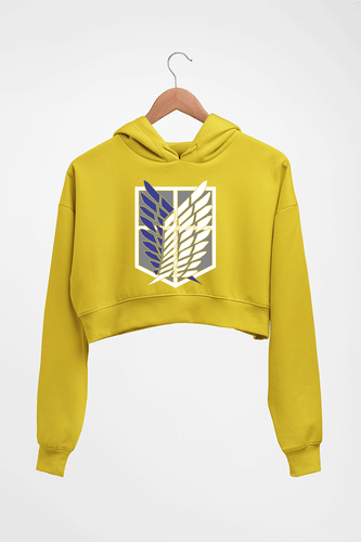 Attack on Titan Crop HOODIE FOR WOMEN-Mustard Yellow-Ektarfa.online
