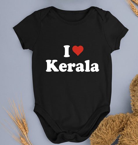 I Love Kerala Kids Romper For Baby Boy/Girl-0-5 Months(18 Inches)-Black-Ektarfa.online