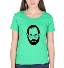 Load image into Gallery viewer, Steve Jobs T-Shirt for Women-Flag Green-Ektarfa.online
