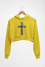 Load image into Gallery viewer, God Crop HOODIE FOR WOMEN-Mustard Yellow-Ektarfa.online
