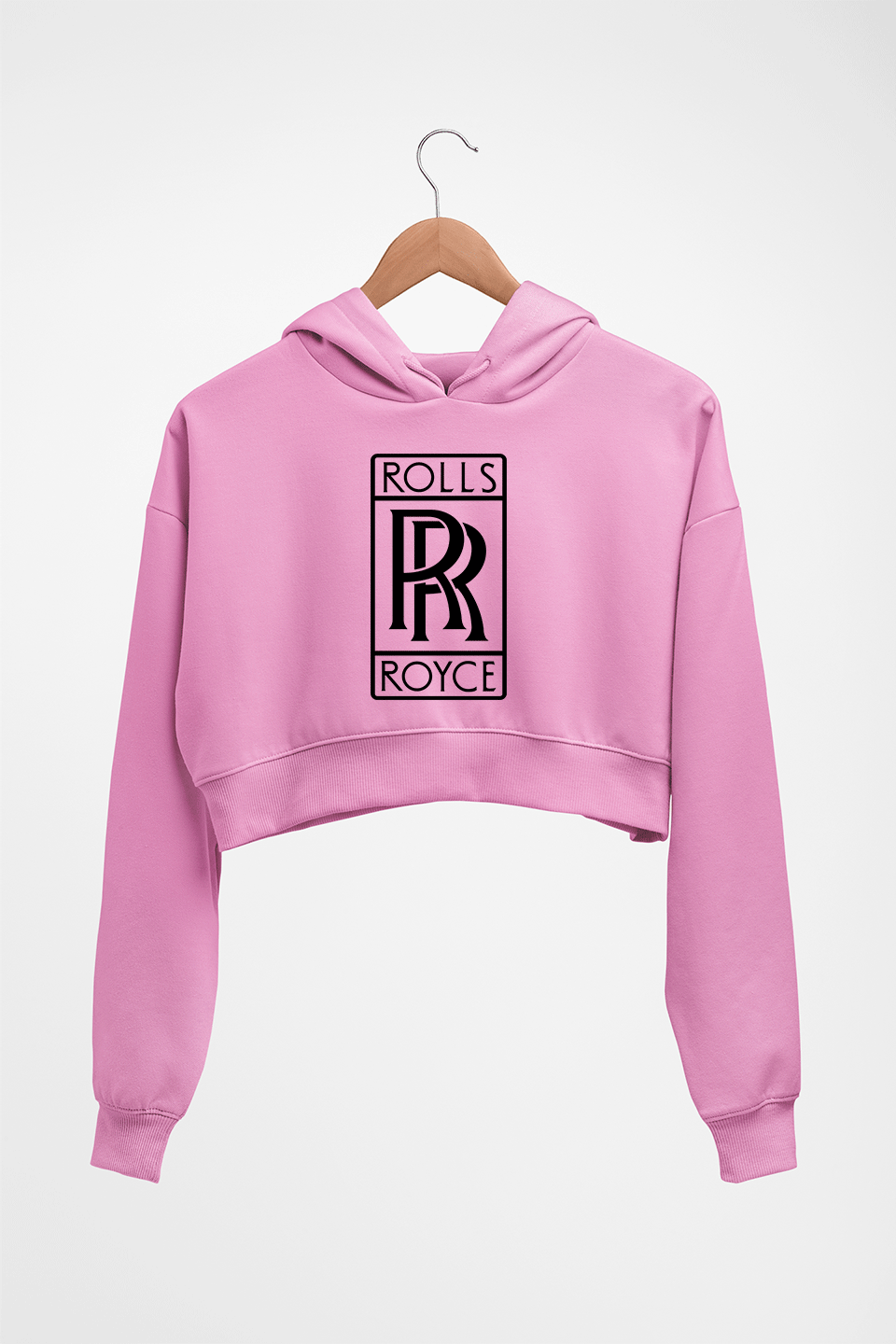 Rolls Royce Crop HOODIE FOR WOMEN-Light Baby Pink-Ektarfa.online