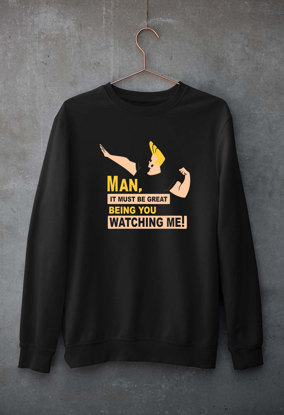 Johnny Bravo Unisex Sweatshirt for Men/Women-Black-Ektarfa.online
