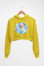 Load image into Gallery viewer, Frozen Elsa Crop HOODIE FOR WOMEN-Mustard yellow-Ektarfa.online
