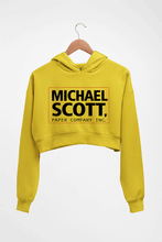 Load image into Gallery viewer, Michael Scott Crop HOODIE FOR WOMEN-Mustard yellow-Ektarfa.online
