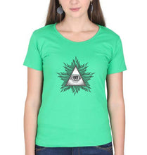 Load image into Gallery viewer, Eye Pyramid T-Shirt for Women-Flag Green-Ektarfa.online
