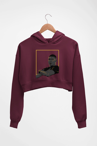 Kylian Mbappé Crop HOODIE FOR WOMEN-Maroon-Ektarfa.online