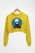 Load image into Gallery viewer, Gojo Satoru Anime Crop HOODIE FOR WOMEN-Mustard Yellow-Ektarfa.online
