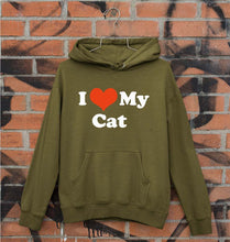 Load image into Gallery viewer, I Love My Cat Unisex Hoodie for Men/Women-Olive Green-Ektarfa.online
