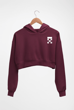 Load image into Gallery viewer, off White logo Crop HOODIE FOR WOMEN-Maroon-Ektarfa.online
