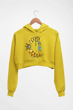 Load image into Gallery viewer, Dream Catcher Moon Crop HOODIE FOR WOMEN-Mustard Yellow-Ektarfa.online
