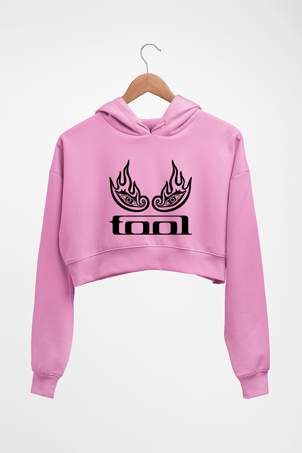 Tool Band Crop HOODIE FOR WOMEN-Light Baby Pink-Ektarfa.online