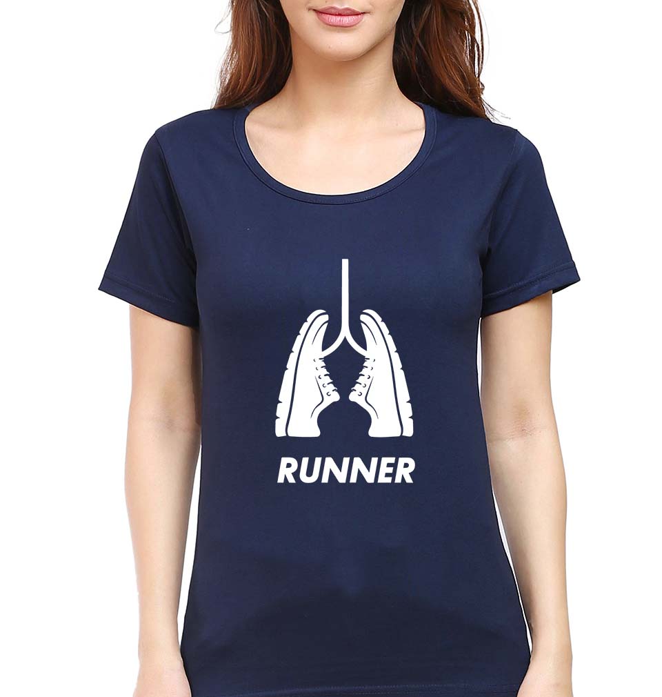 Runner Running T-Shirt for Women-Navy Blue-Ektarfa.online