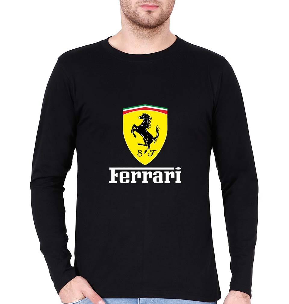Ferrari Full Sleeves T-Shirt for Men-Black-Ektarfa.online