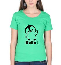 Load image into Gallery viewer, Penguin Hello T-Shirt for Women-Flag Green-Ektarfa.online
