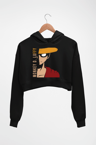 Monkey D. Luffy Crop HOODIE FOR WOMEN-Black-Ektarfa.online