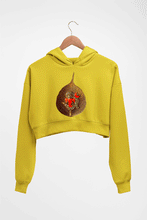 Load image into Gallery viewer, Ganpati Crop HOODIE FOR WOMEN-Mustard yellow-Ektarfa.online
