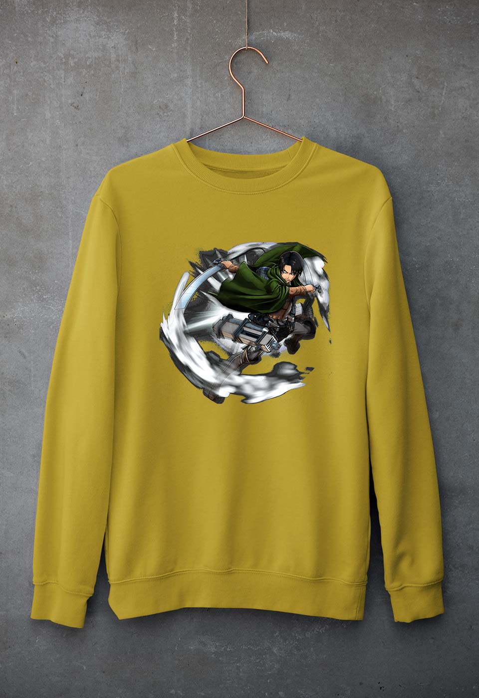 Attack on Titan Unisex Sweatshirt for Men/Women-Mustard Yellow-Ektarfa.online