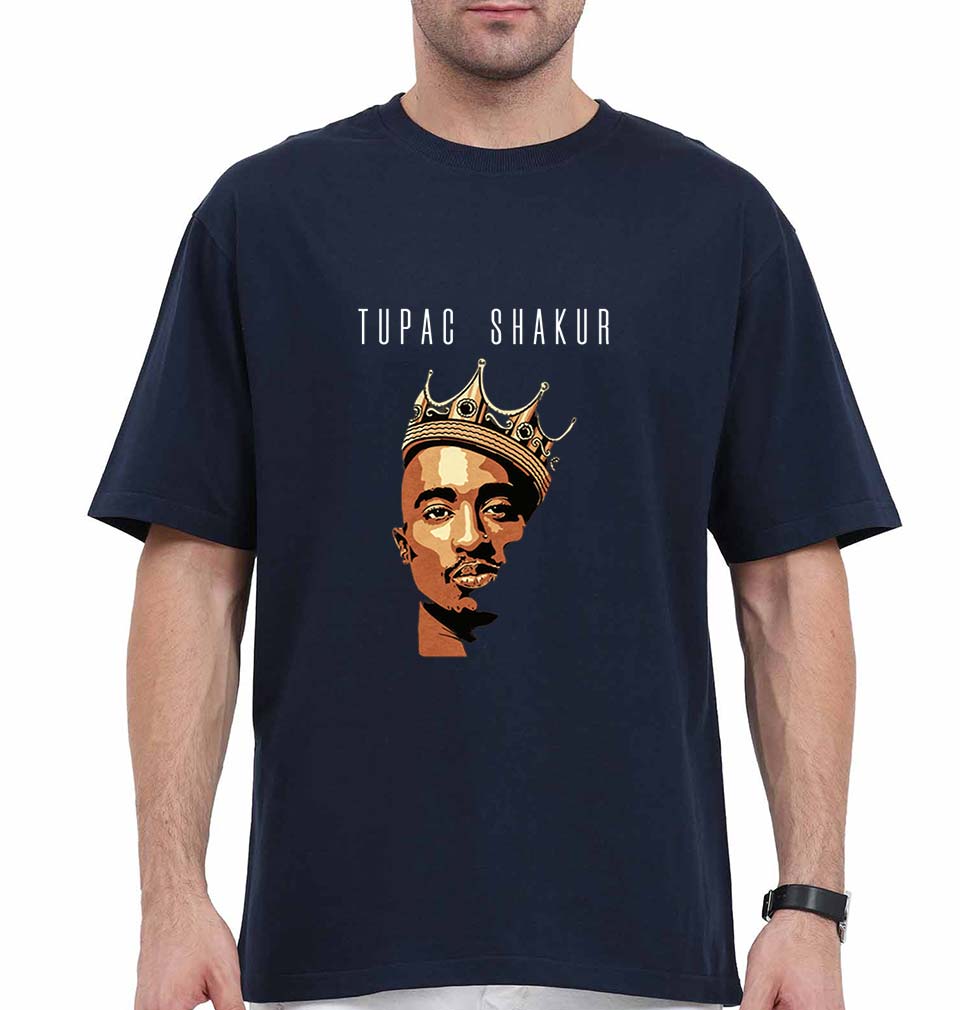 2Pac Tupac Oversized T-Shirt for Men-Black-Ektarfa.online