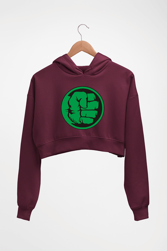 Hulk Crop HOODIE FOR WOMEN-Maroon-Ektarfa.online