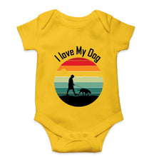 Load image into Gallery viewer, Love Dog Kids Romper For Baby Boy/Girl-0-5 Months(18 Inches)-Yellow-Ektarfa.online
