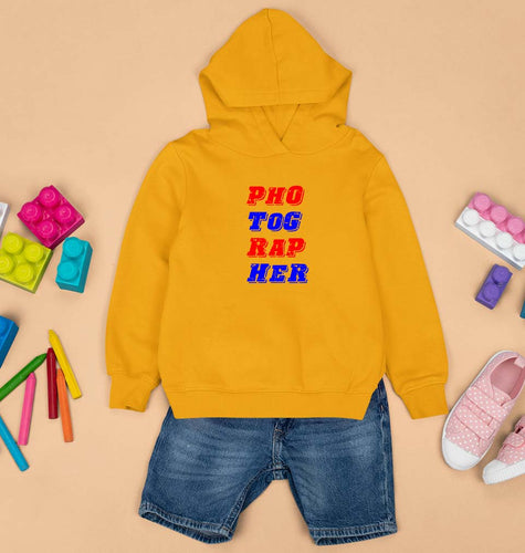 Photographer Kids Hoodie for Boy/Girl-0-1 Year(22 Inches)-Mustard Yellow-Ektarfa.online