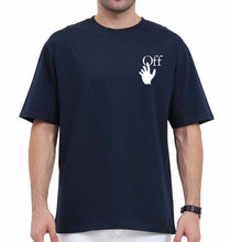 Load image into Gallery viewer, off white Oversized T-Shirt for Men-Navy Blue-Ektarfa.online
