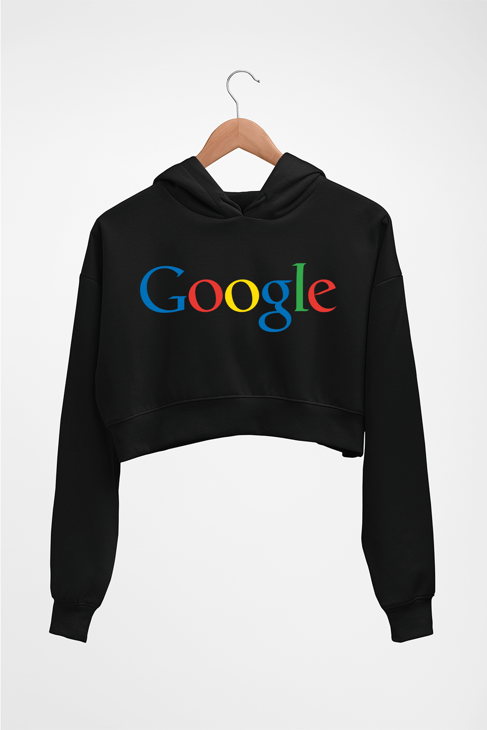 Google Crop HOODIE FOR WOMEN-Black-Ektarfa.online