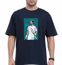 Load image into Gallery viewer, Novak Djokovic Tennis Oversized T-Shirt for Men-Navy Blue-Ektarfa.online
