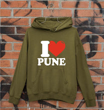 Load image into Gallery viewer, I Love Pune Unisex Hoodie for Men/Women-Olive Green-Ektarfa.online
