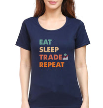 Load image into Gallery viewer, Share Market(Stock Market) T-Shirt for Women-Navy Blue-Ektarfa.online
