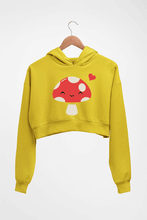 Load image into Gallery viewer, Mushroom Crop HOODIE FOR WOMEN-Mustard Yellow-Ektarfa.online
