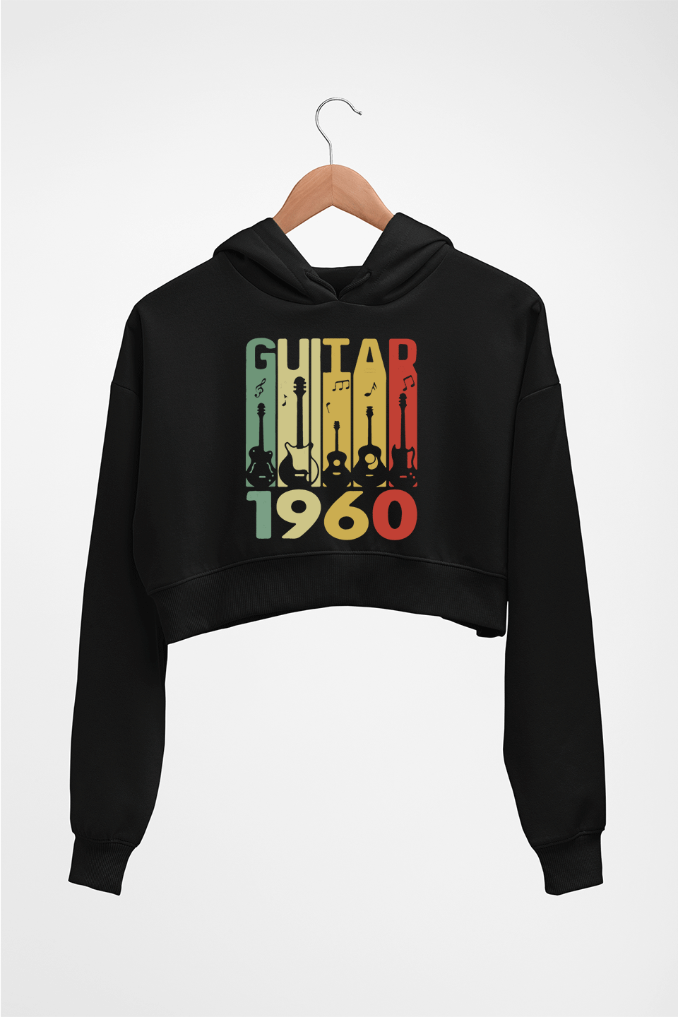Guitar Crop HOODIE FOR WOMEN-Black-Ektarfa.online
