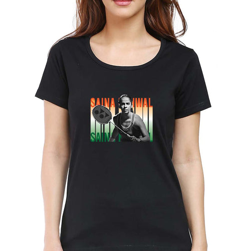 Saina Nehwal T-Shirt for Women-Black-Ektarfa.online