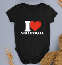 Load image into Gallery viewer, I Love Volleyball Kids Romper For Baby Boy/Girl-0-5 Months(18 Inches)-Black-Ektarfa.online
