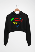 Load image into Gallery viewer, Superman Superhero Crop HOODIE FOR WOMEN-Black-Ektarfa.online
