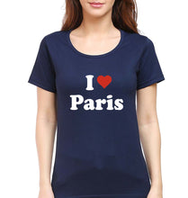 Load image into Gallery viewer, I Love Paris T-Shirt for Women-Navy Blue-Ektarfa.online
