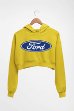 Load image into Gallery viewer, Ford Crop HOODIE FOR WOMEN-Mustard Yellow-Ektarfa.online
