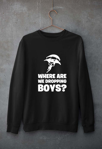 PUBG Where Are We Dropping Boys Unisex Sweatshirt for Men/Women-Black-Ektarfa.online