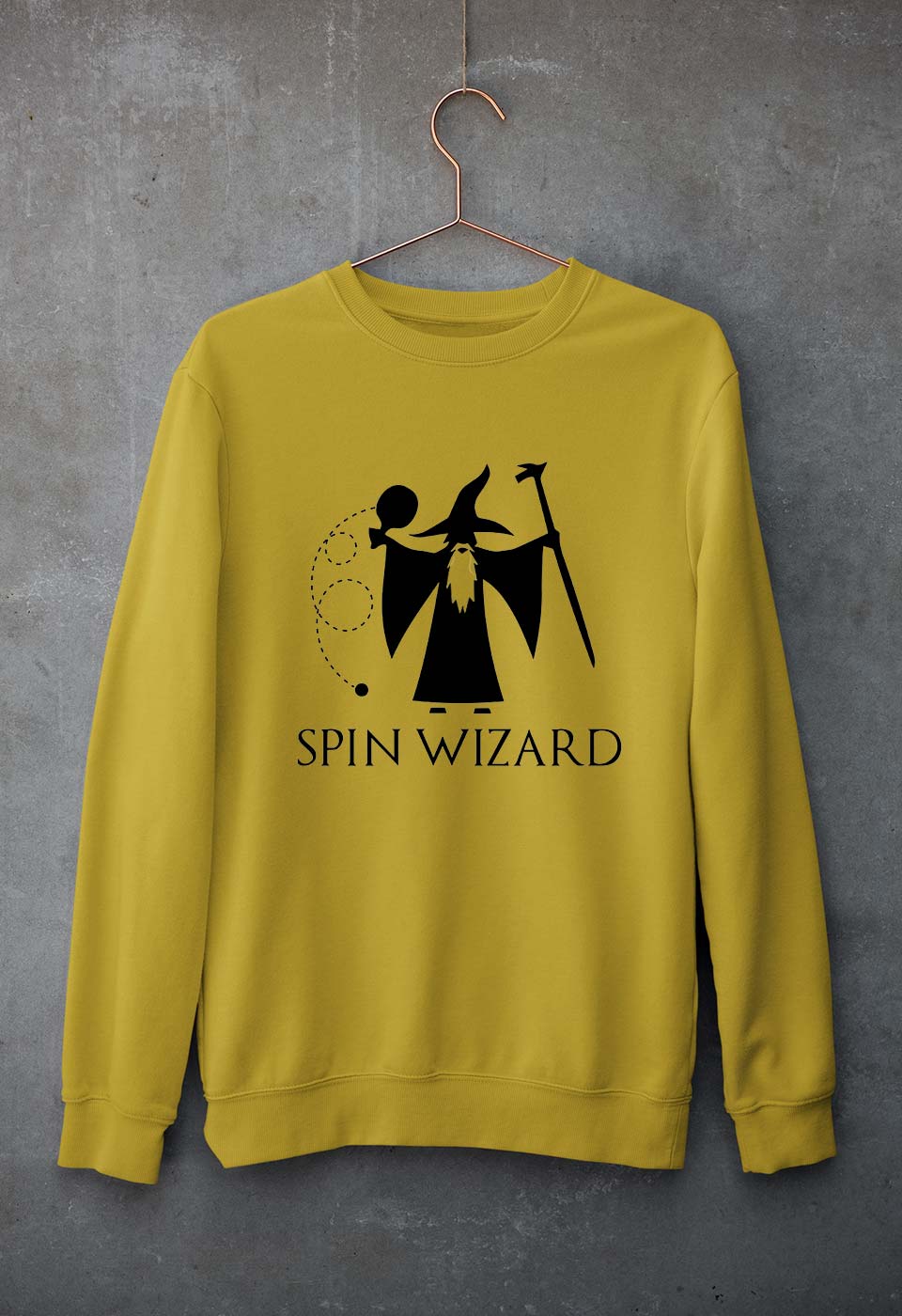 Table Tennis (TT) Wizard Unisex Sweatshirt for Men/Women-Mustard Yellow-Ektarfa.online
